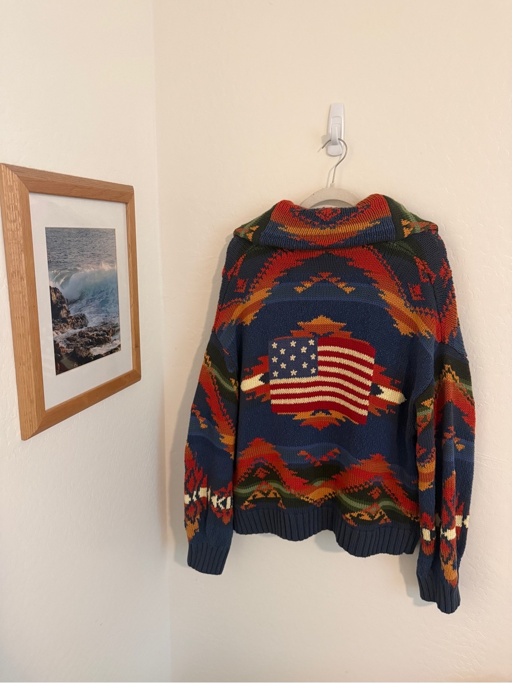 NWT Polo Ralph Lauren Limited Edition Southwestern Flag Toggle Cardigan XL - Picture 9 of 10